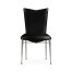 Art Décor silver side chair with black leather