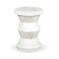 Round Geometric Faux White & Grey Marble Wine Table