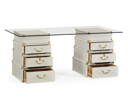 Great White faux Croc valise desk