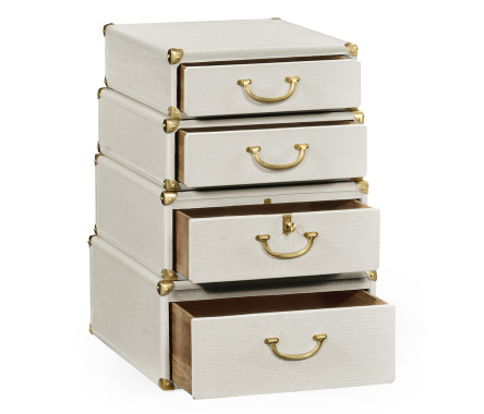 Great White faux Croc valise table