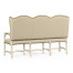 Three-seater bench in Limed Acacia, upholstered in MAZO