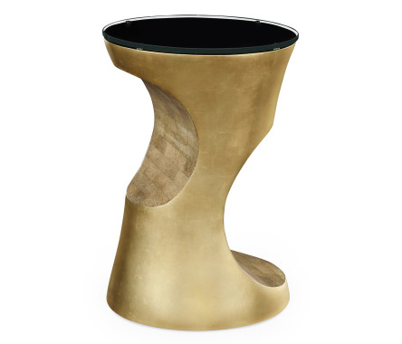 Metallic Bronze Round Cut-Out Lamp Table