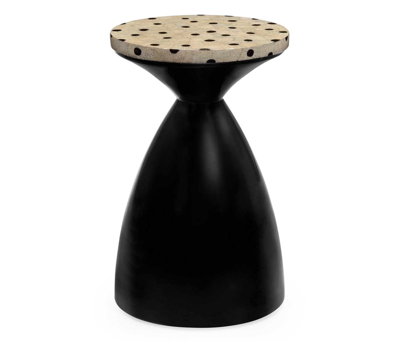Round Smoky Black & Eggshell Wine Table