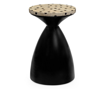 Round Smoky Black & Eggshell Wine Table