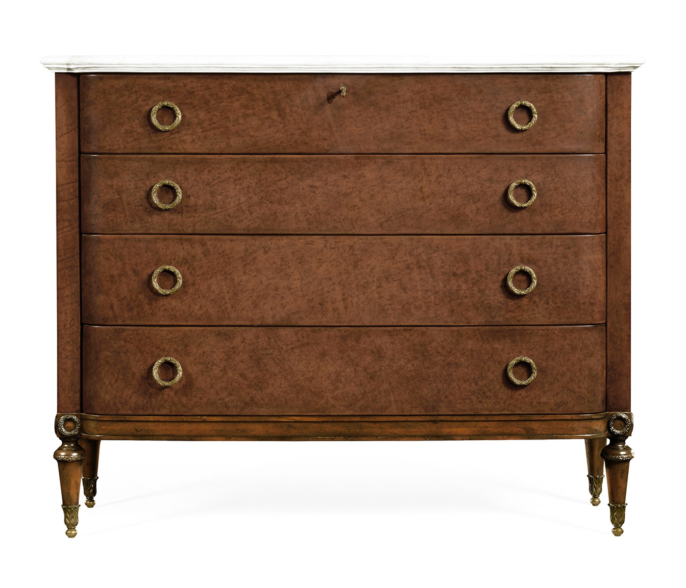 Parliament Red leather chest of drawers