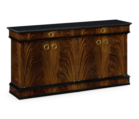 Regency mahogany sideboard with brass handles