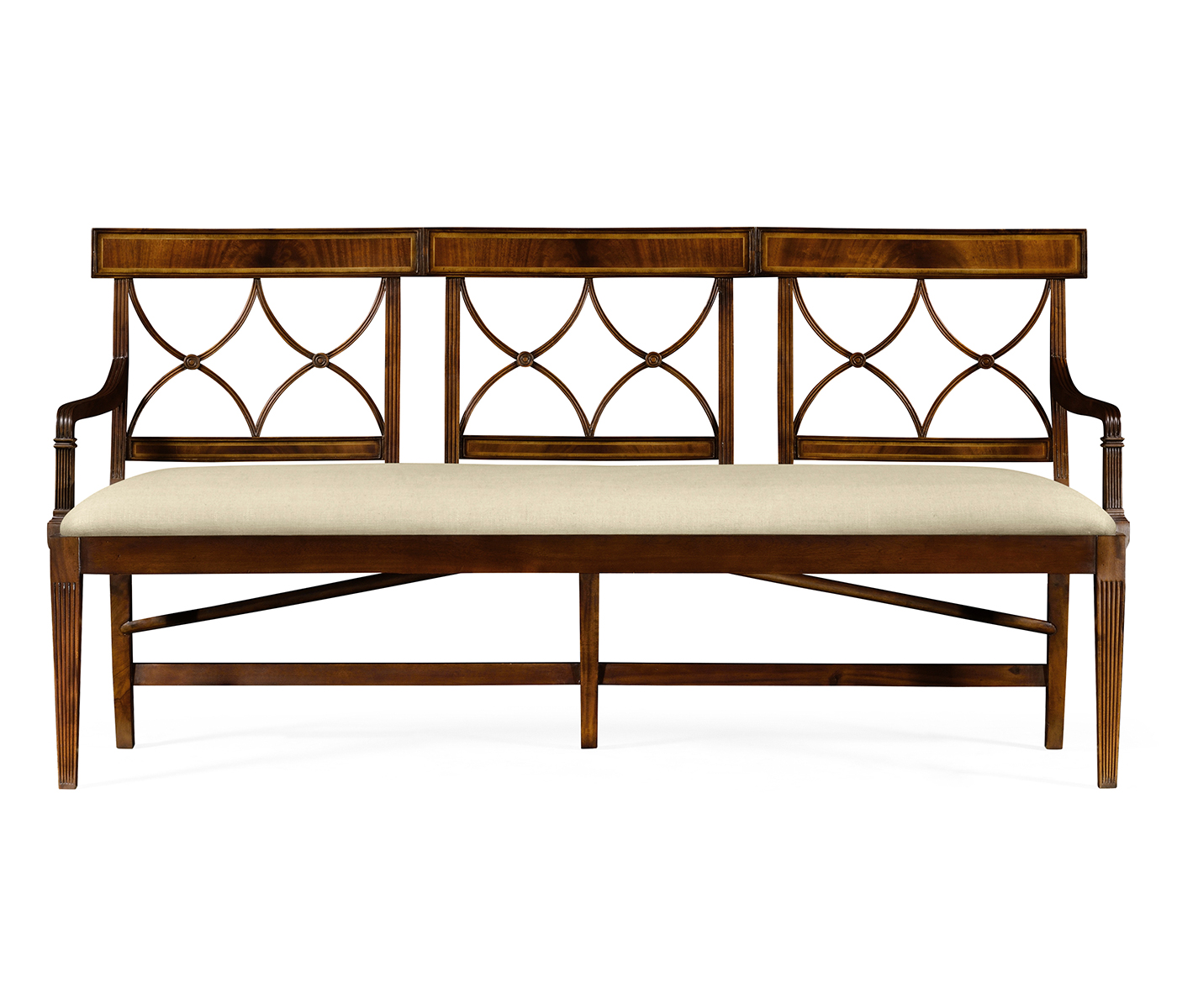 Buckingham Three Seater Mahogany Bench