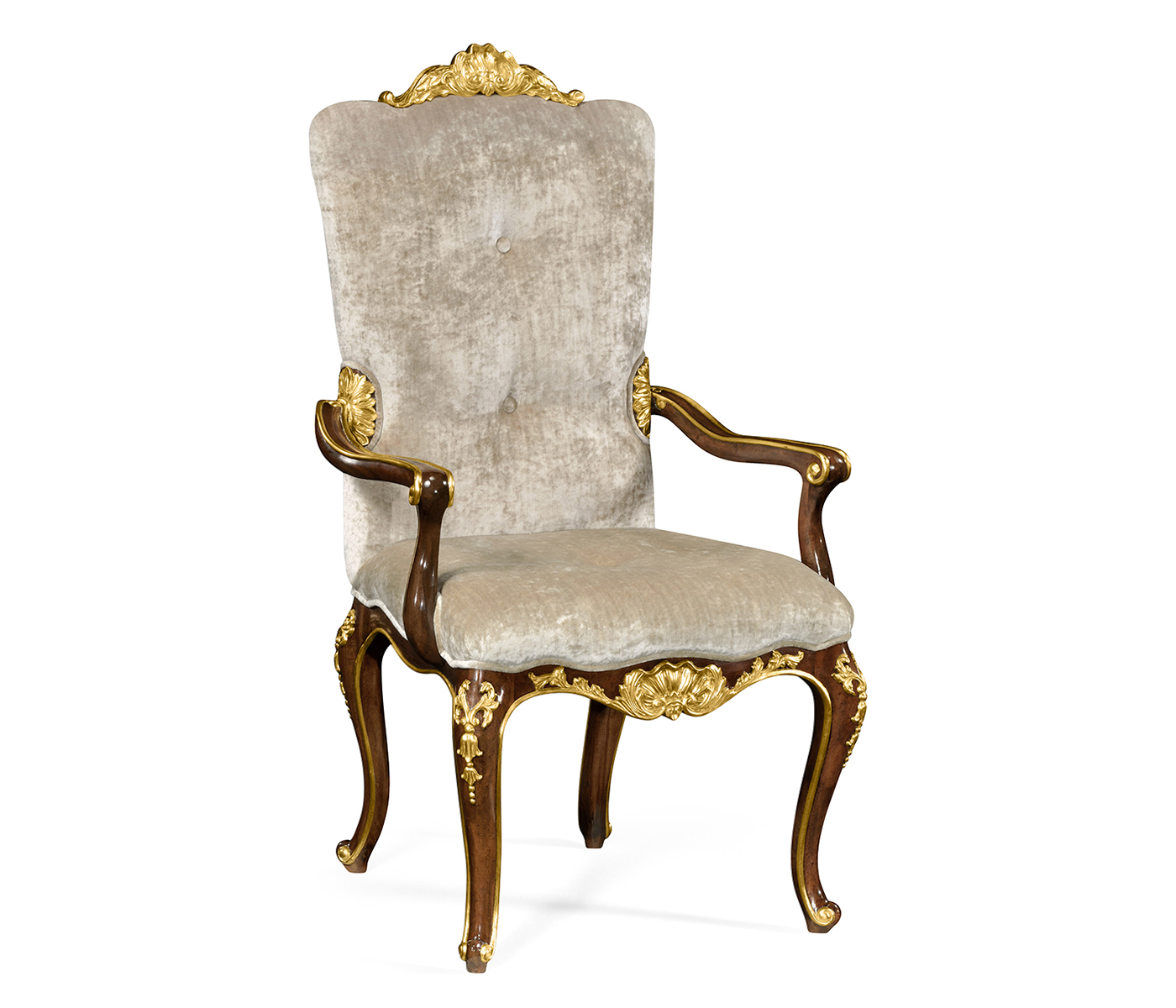 Dining Arm Chair with Gilt Carved Detailing