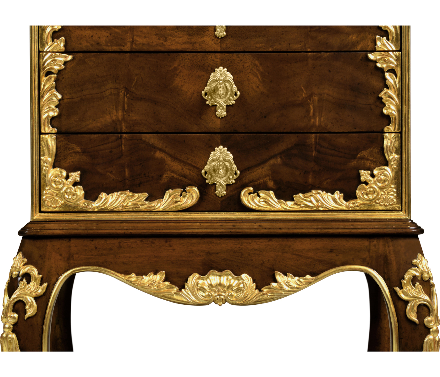 Mahogany & Gilded Flatware Collectors Cabinet