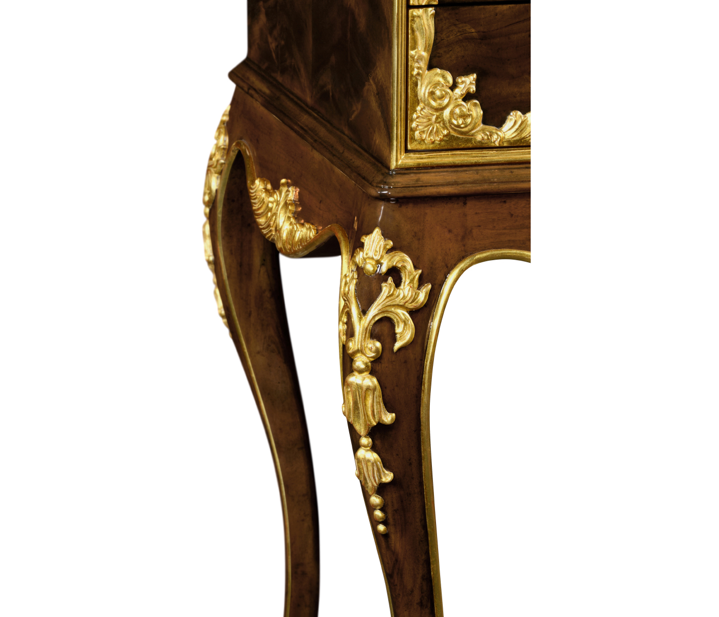 Mahogany & Gilded Flatware Collectors Cabinet