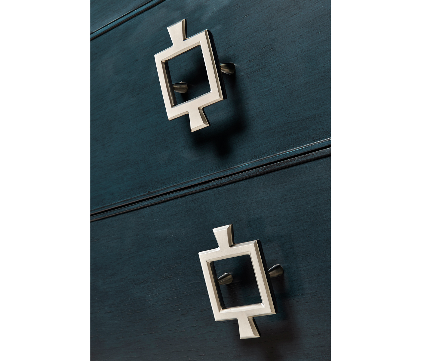 Antique Blue Oak Chest of Drawers with Marble Top