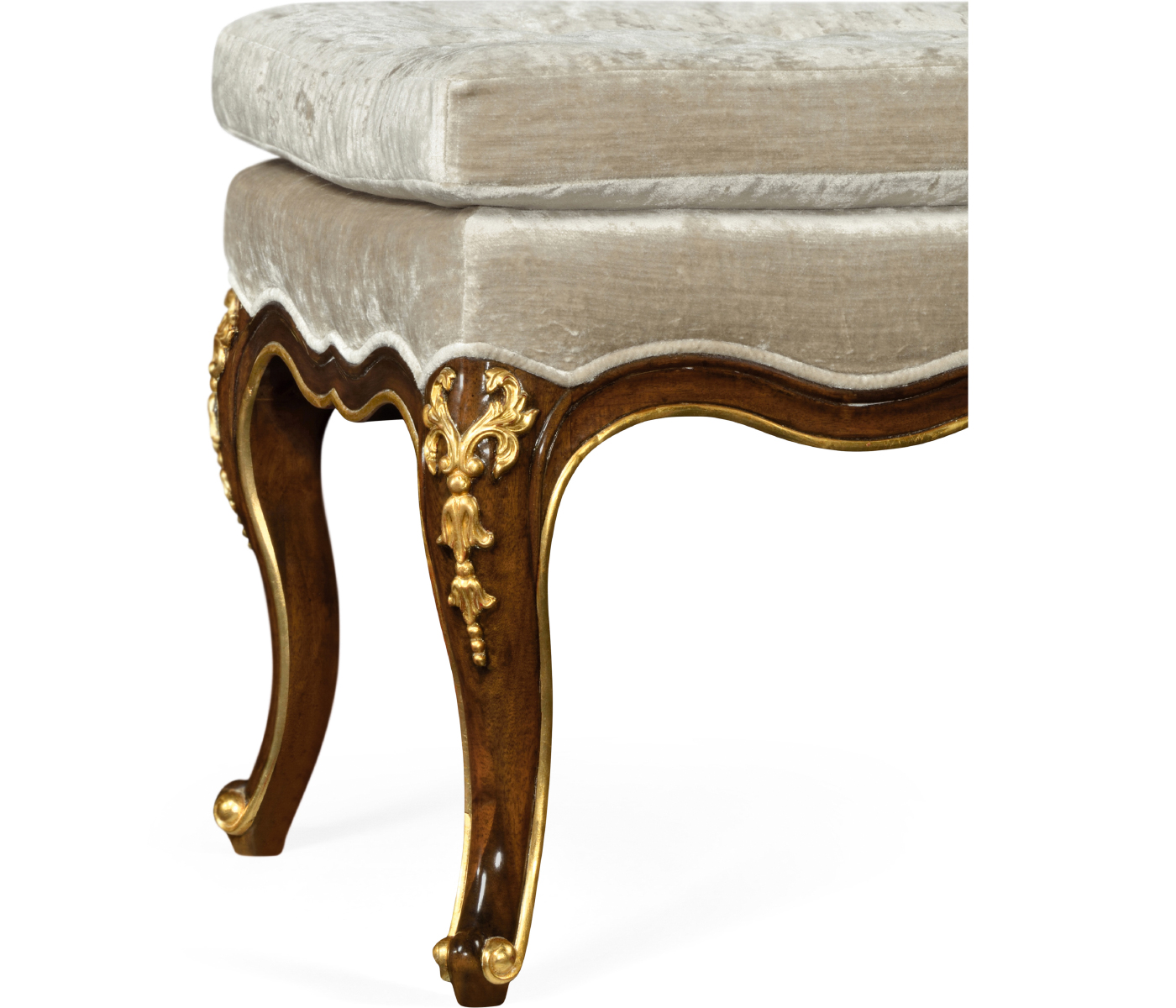 Bench with Gilt Carved Detailing