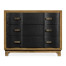 Black Leather Inlaid Chest of Drawers