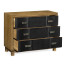 Black Leather Inlaid Chest of Drawers