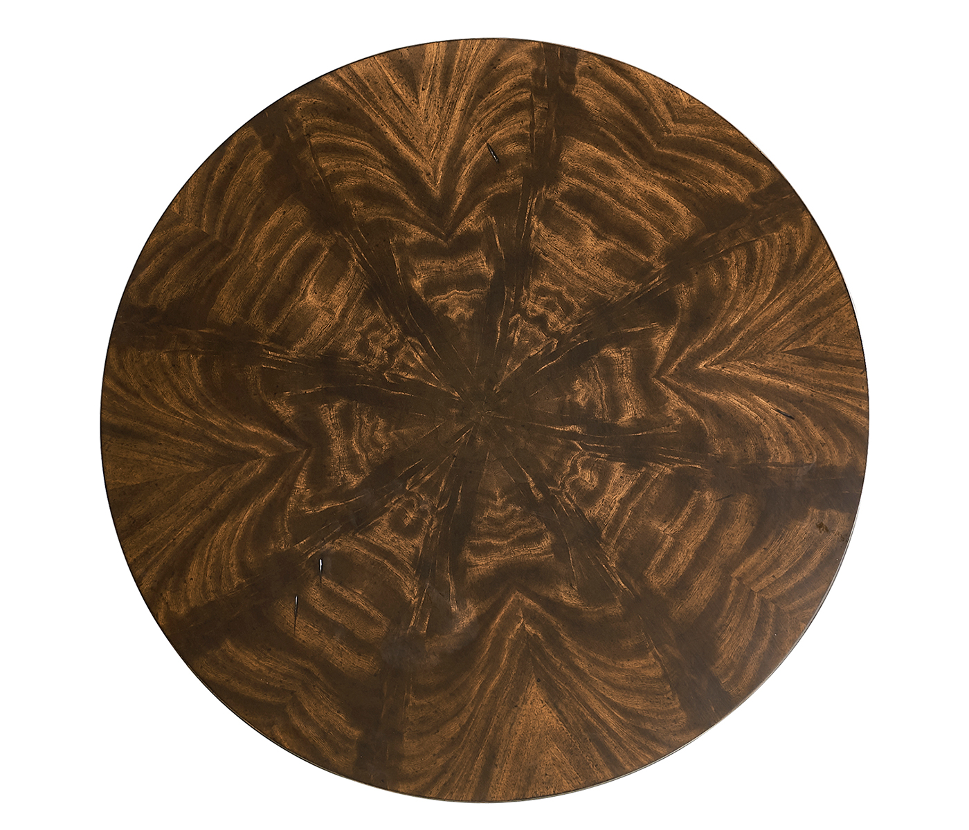 Brown mahogany end table with black painted base