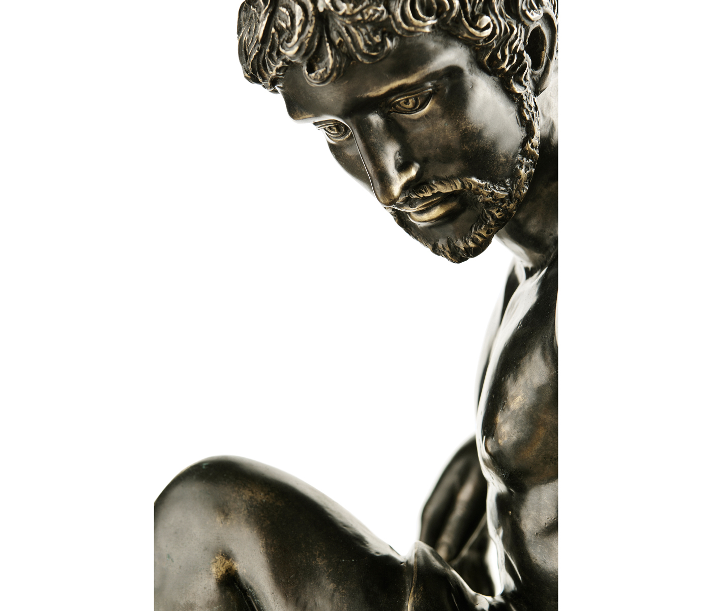 Antique Dark Bronze Greek Statue