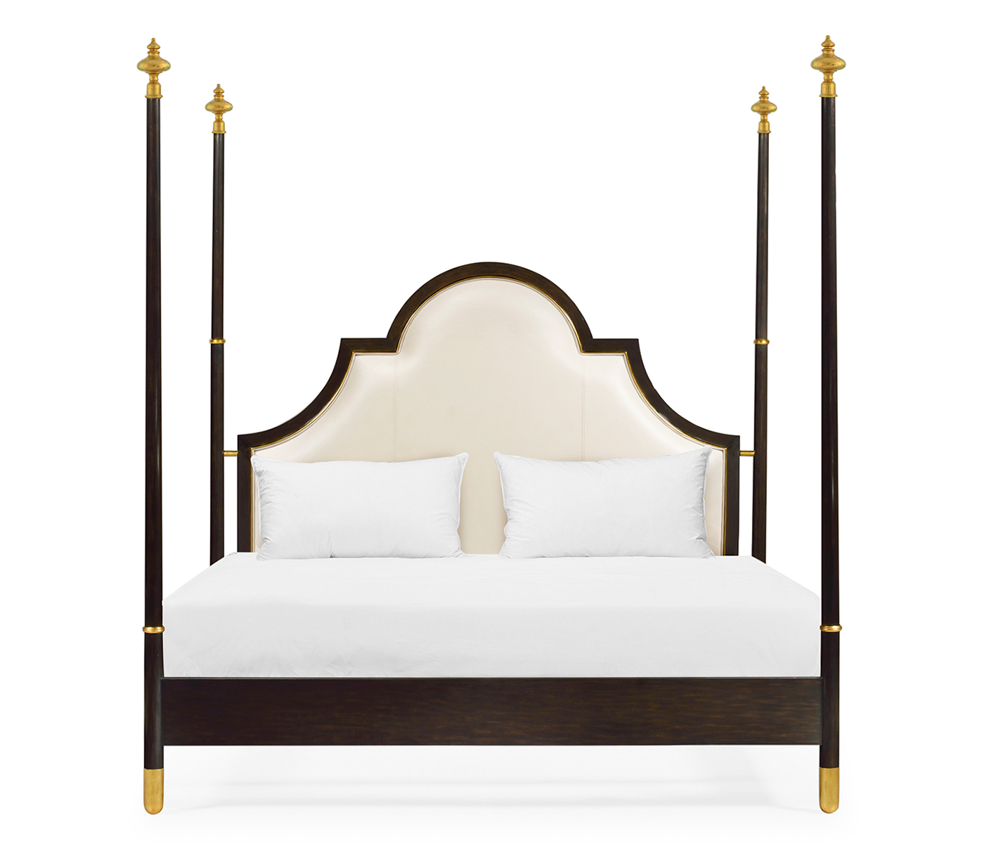 Four Poster Ebonised & Gilded US Queen Bed