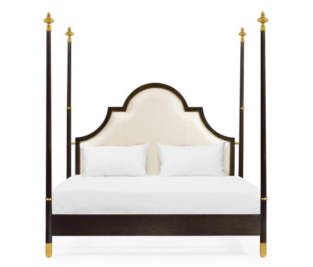Four Poster Ebonised & Gilded US Queen Bed