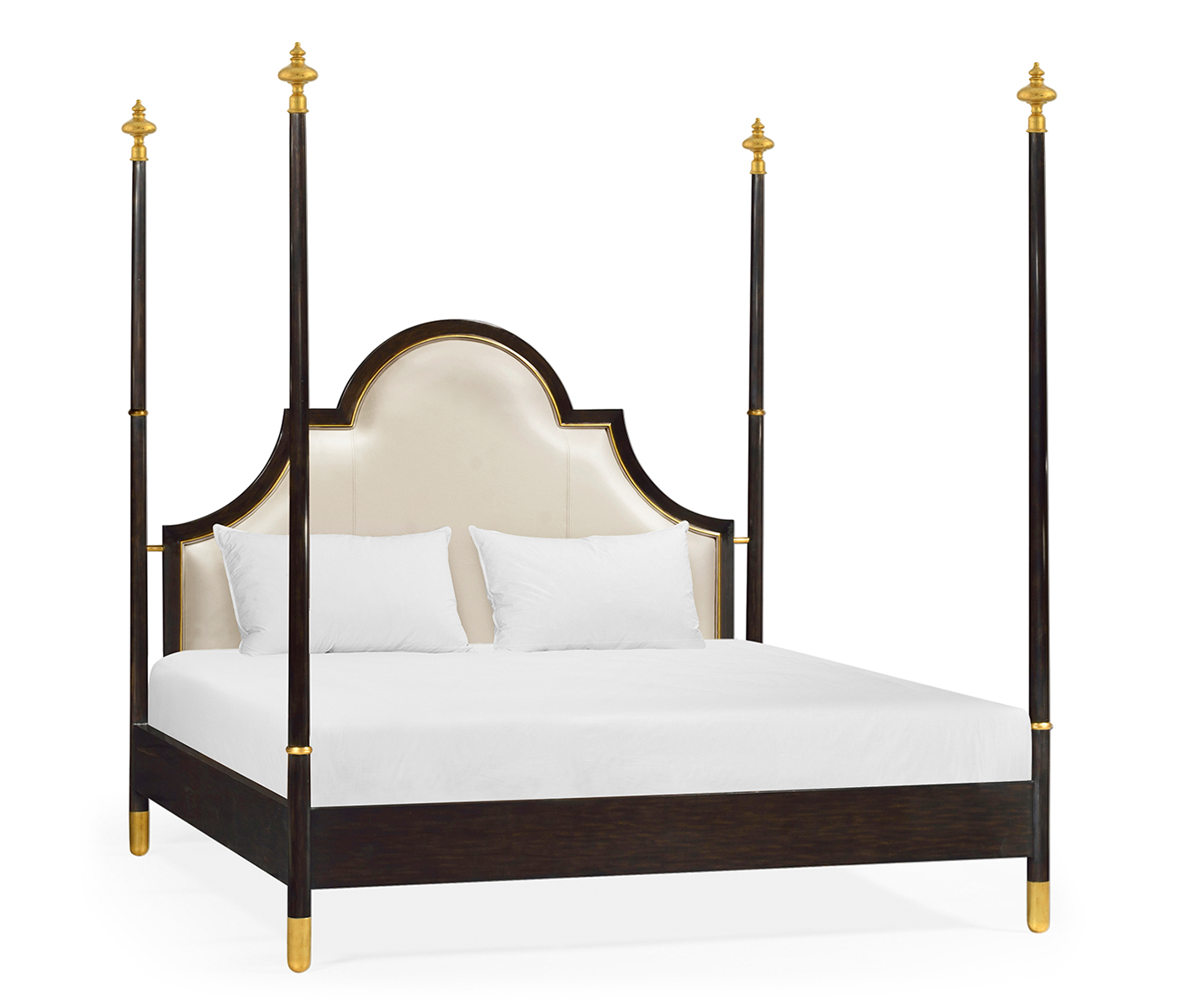 Four Poster Ebonised & Gilded US Queen Bed