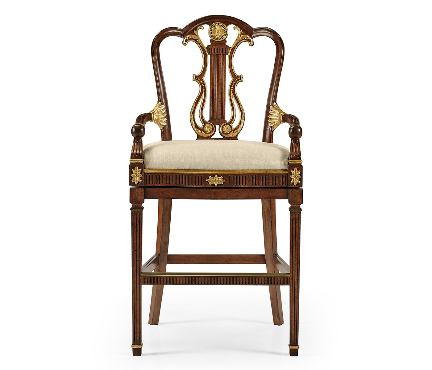 Buckingham Lyre Back Arm Bar Stool
