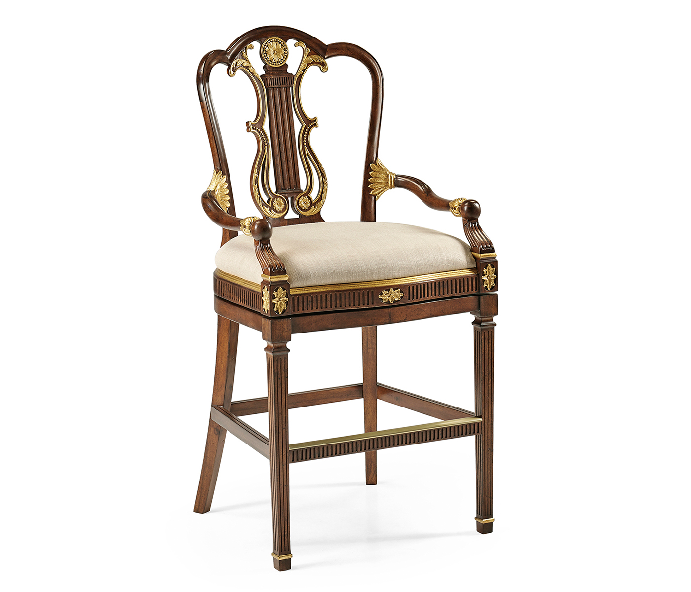 Buckingham Lyre Back Arm Bar Stool