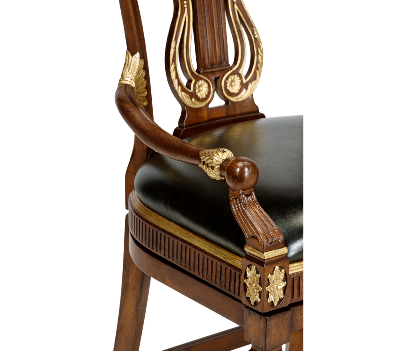 Buckingham Lyre Back Arm Counter Stool