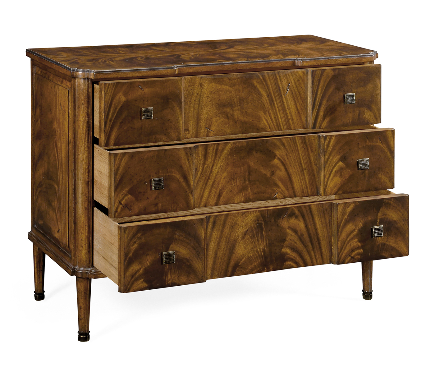 Brown Mahogany Chest of Three Drawers