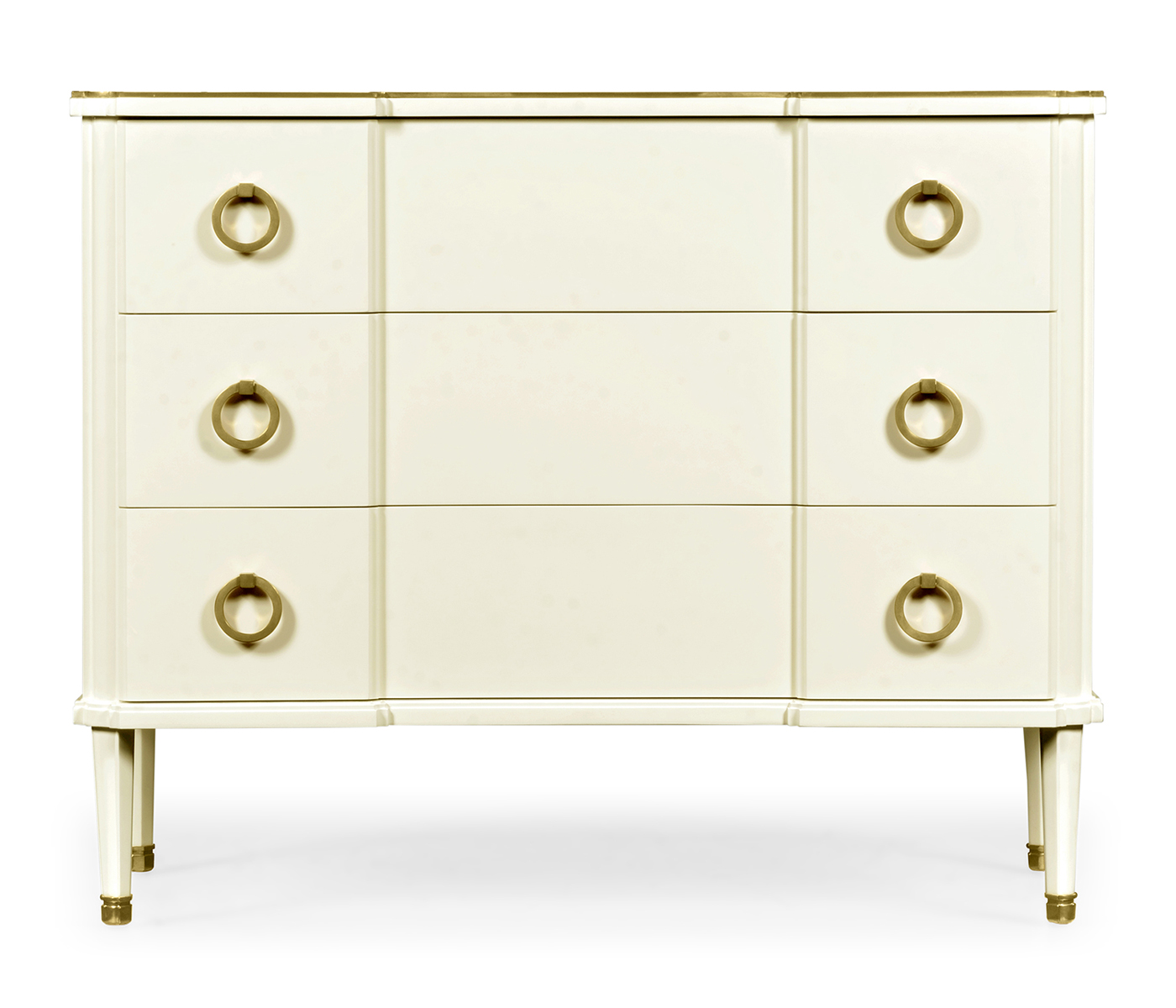 Ivory & Brass Chest of Three Drawers