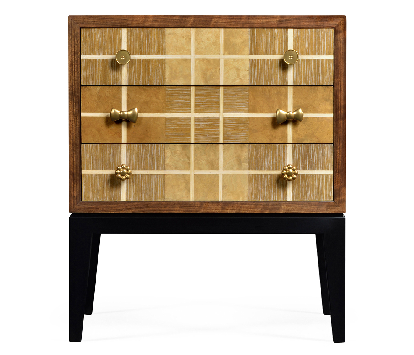 Pale Tartan Two-Drawer Nightstand