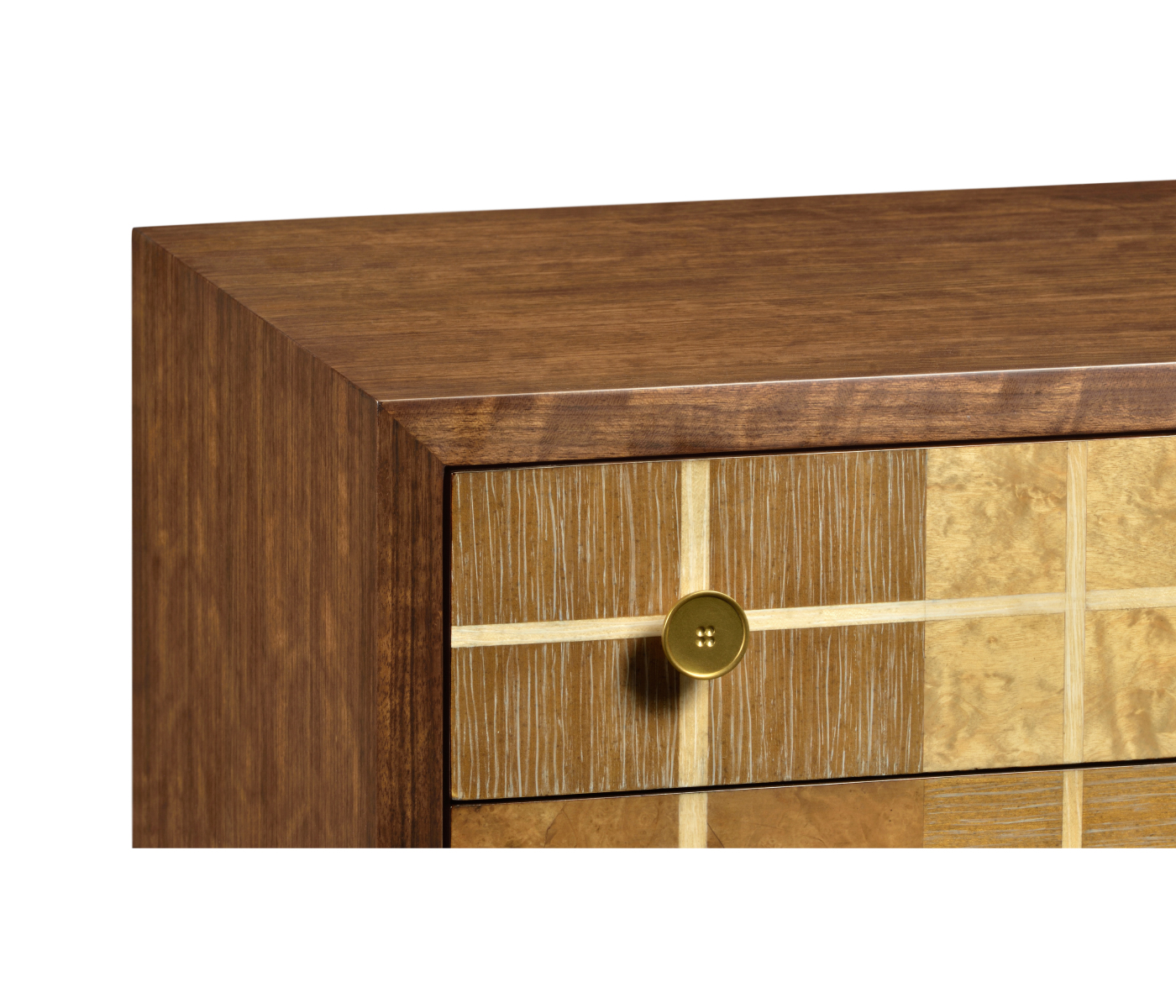 Pale Tartan Two-Drawer Nightstand