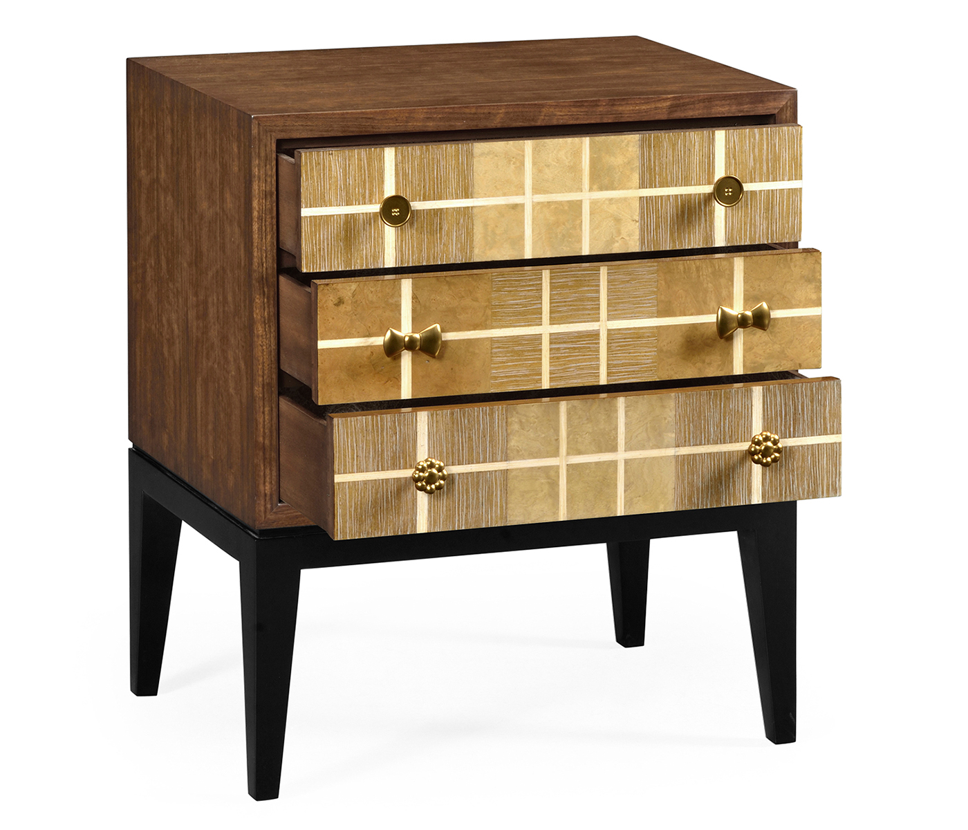 Pale Tartan Two-Drawer Nightstand