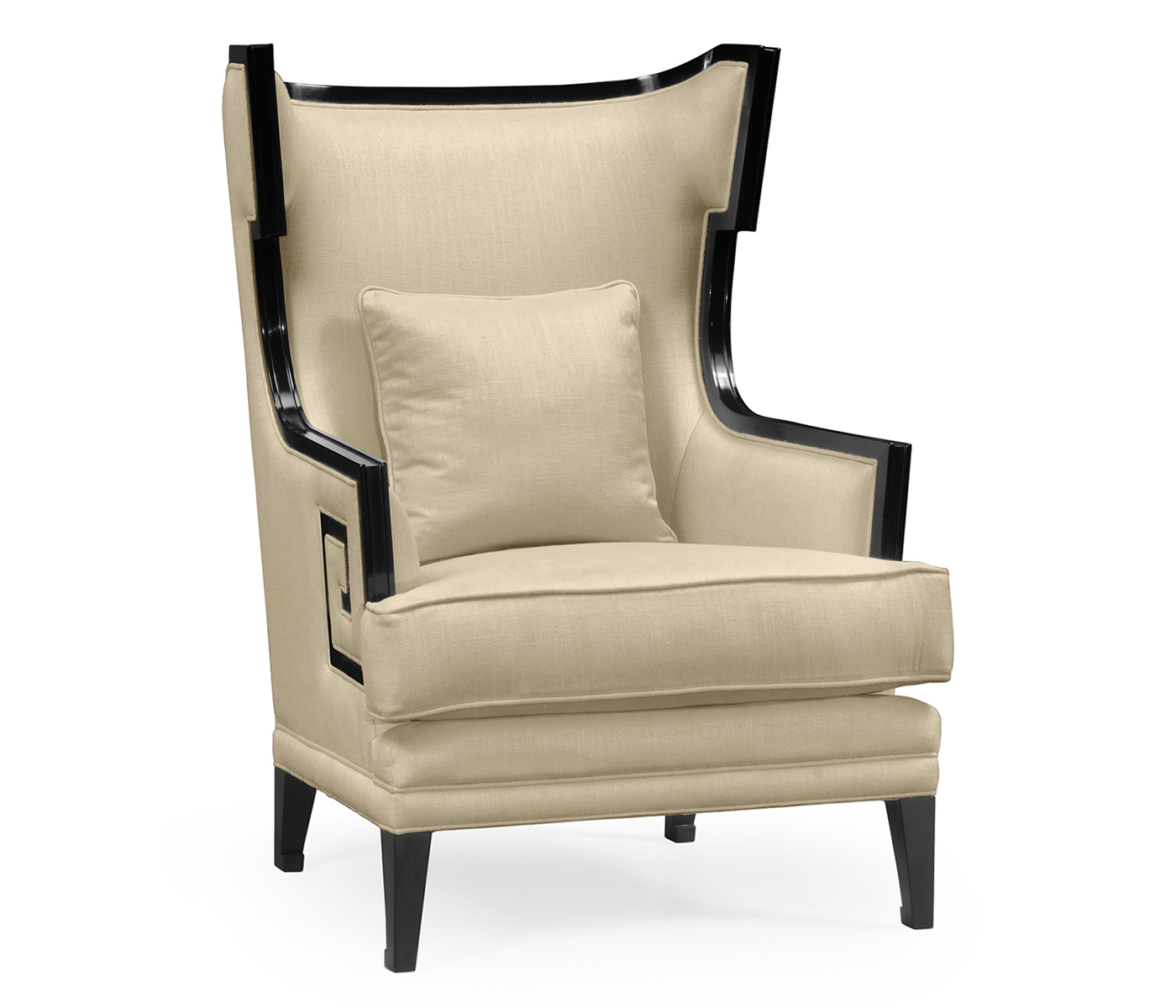 Biedermeier Greek Key Black Occasional Chair