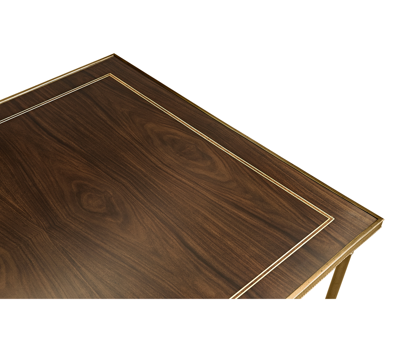 Rectangular Dark Santos & Brass Coffee Table