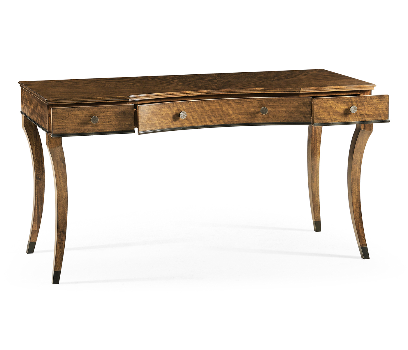 Inward Bow Front Daniella & Burl Walnut Desk