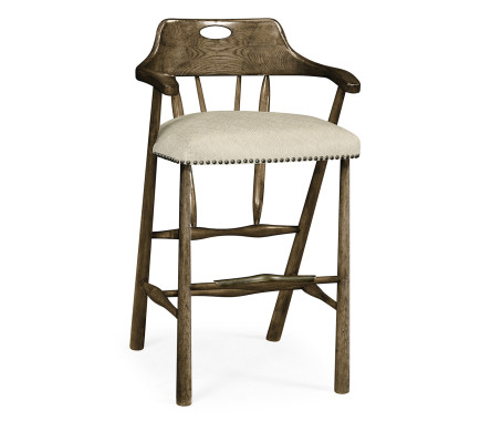 Smokers Style Dark Driftwood Bar Stool