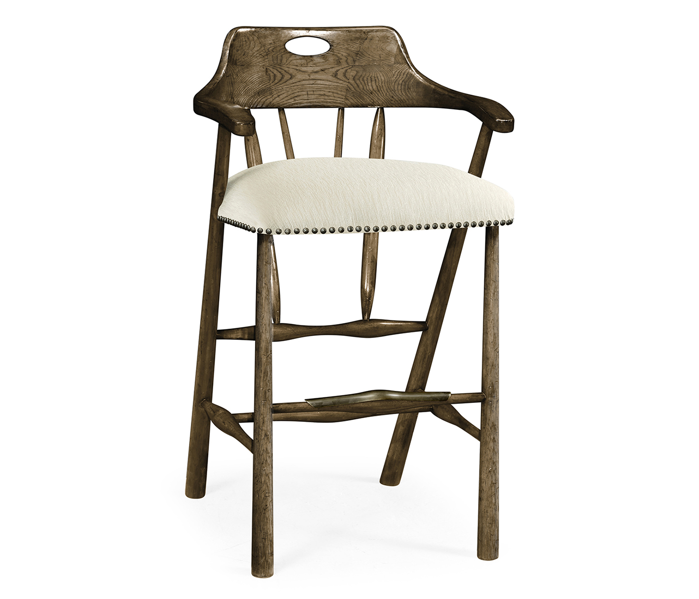 Smokers Style Dark Driftwood Bar Stool