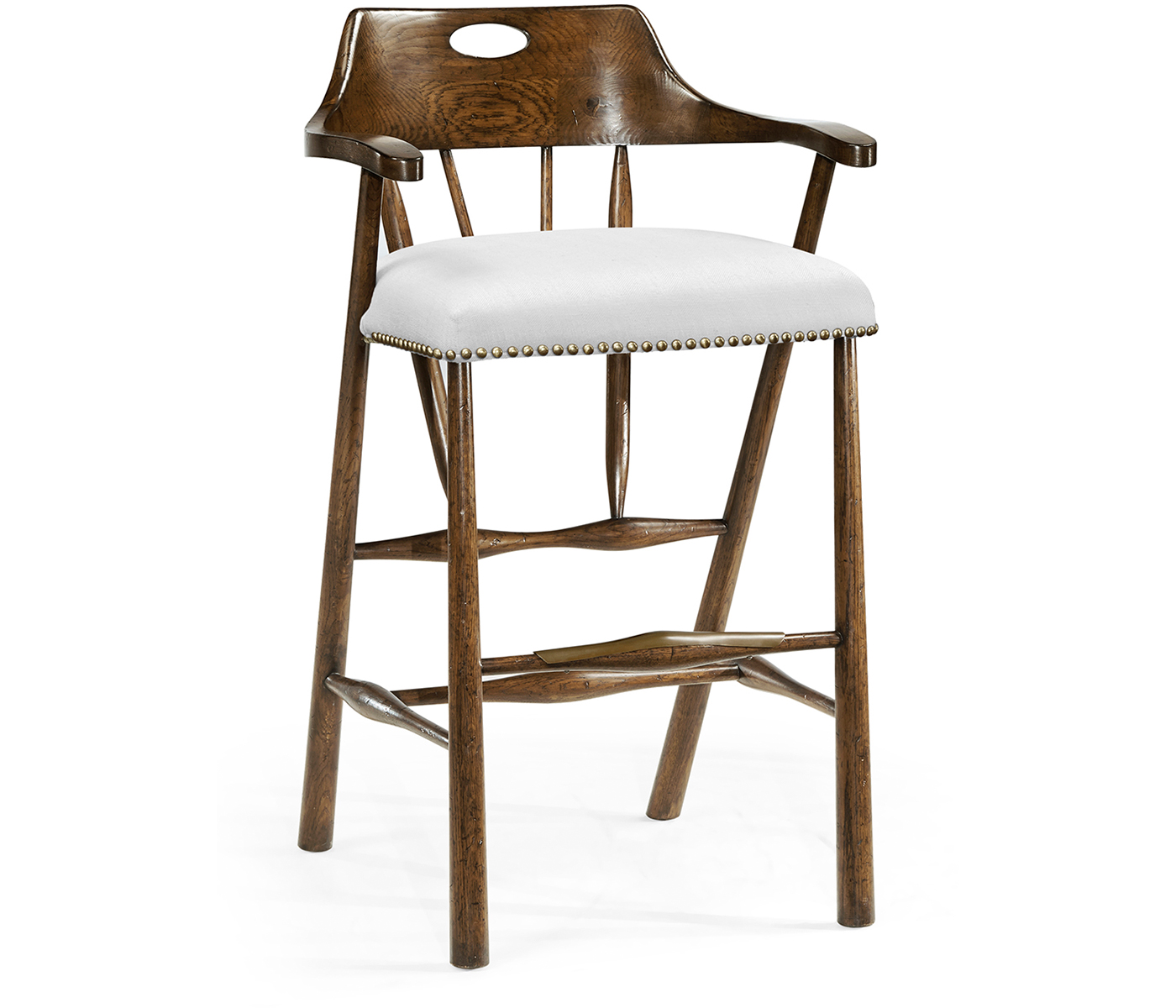 Smokers Style Dark Oak Bar Stool