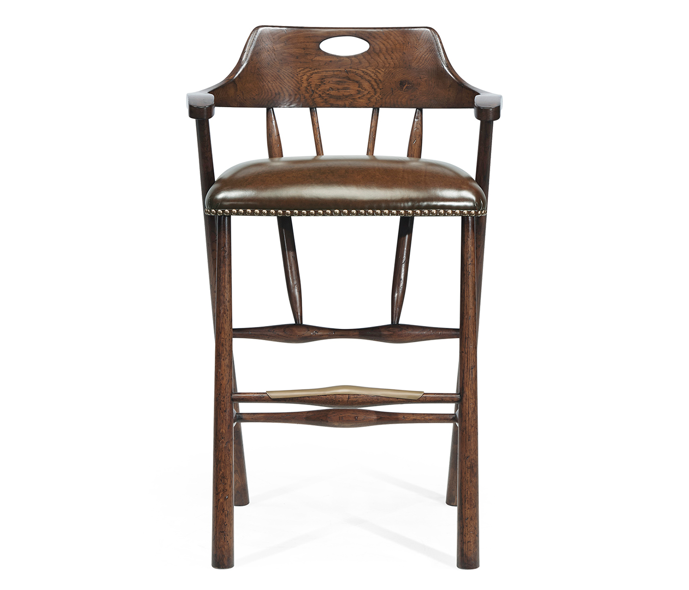 Smokers Style Dark Oak Bar Stool