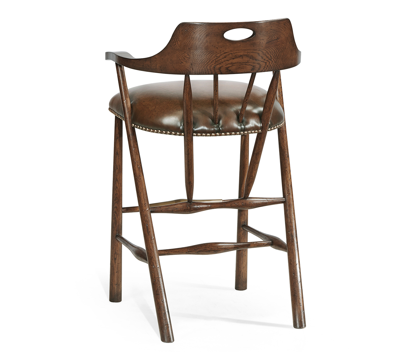 Smokers Style Dark Oak Bar Stool