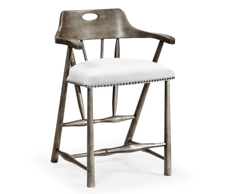 Smokers Style Antique Dark Grey Counter Stool