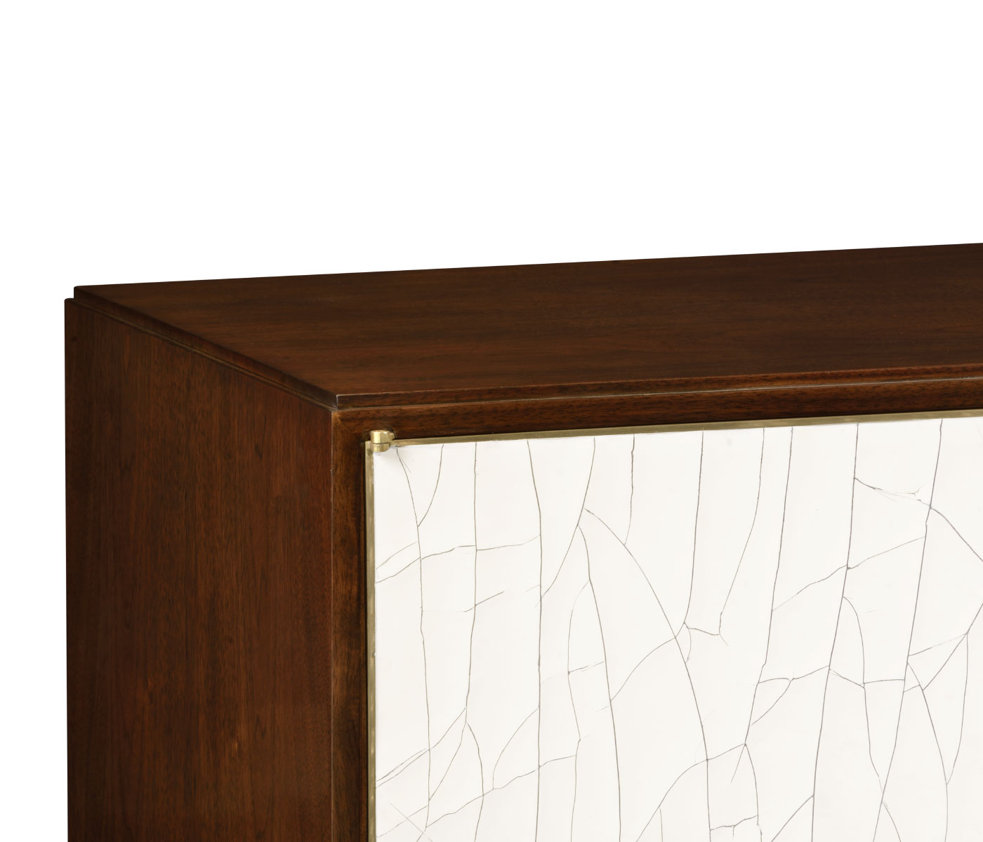 Walnut & Crackle Cloth Lacquered Server