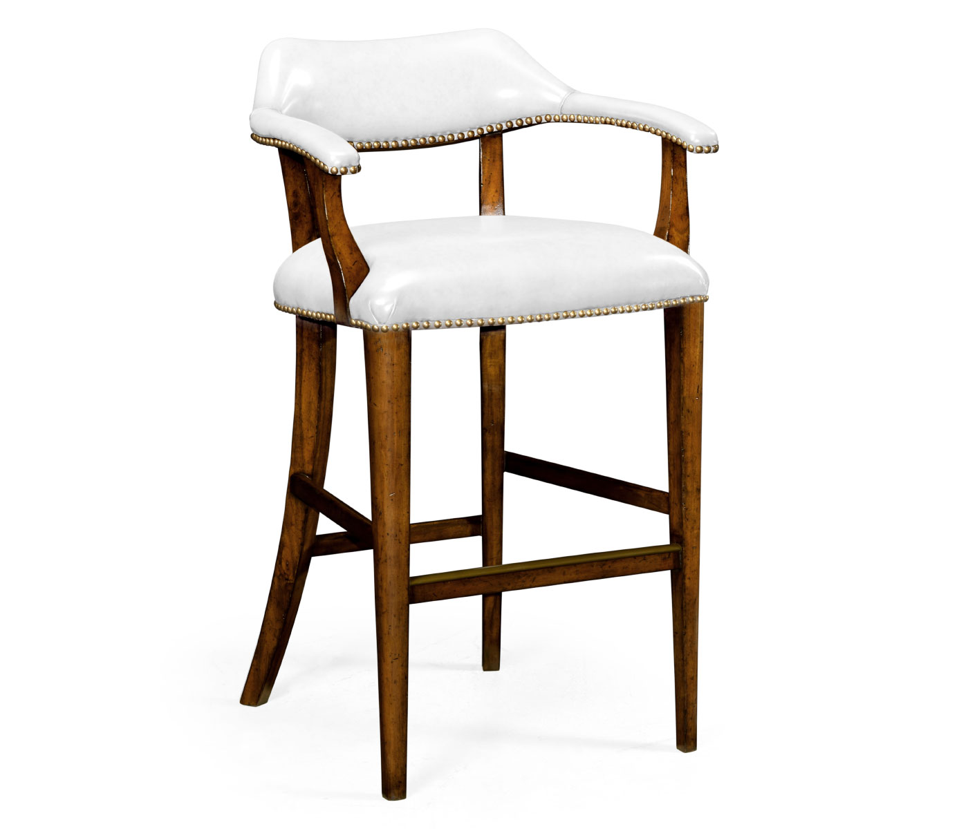 Walnut Upholstered Library Bar Stool