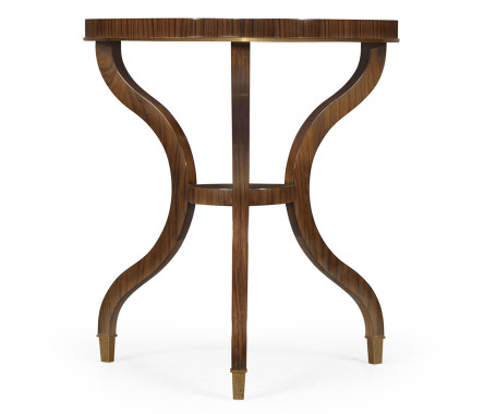 Triangular Dark Santos & Brass Side Table