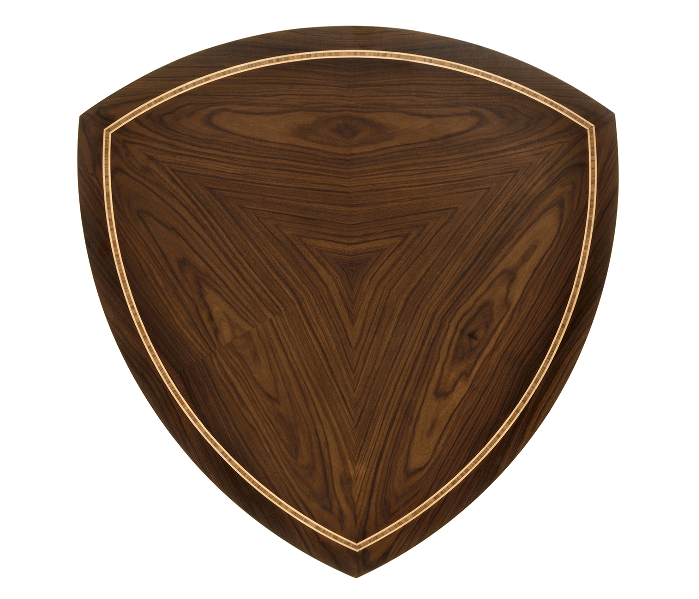 Triangular Dark Santos & Brass Side Table