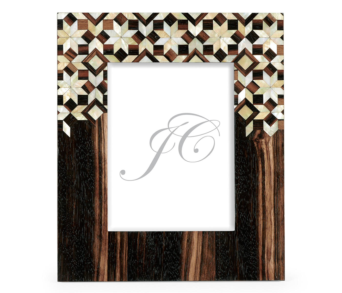 8x10 Portrait Macassar Ebony & Mother of Pearl Mosaic Picture Frame