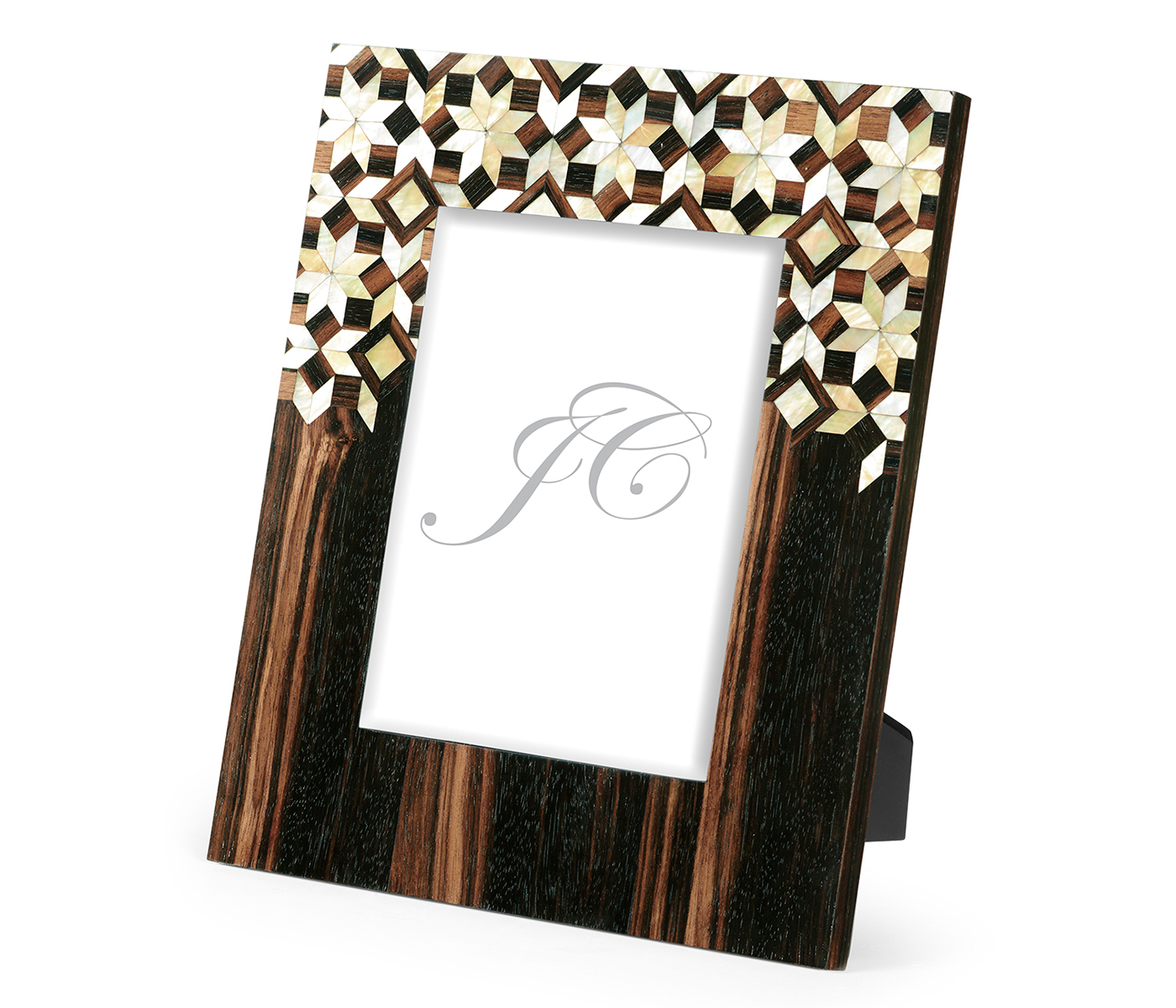 8x10 Portrait Macassar Ebony & Mother of Pearl Mosaic Picture Frame
