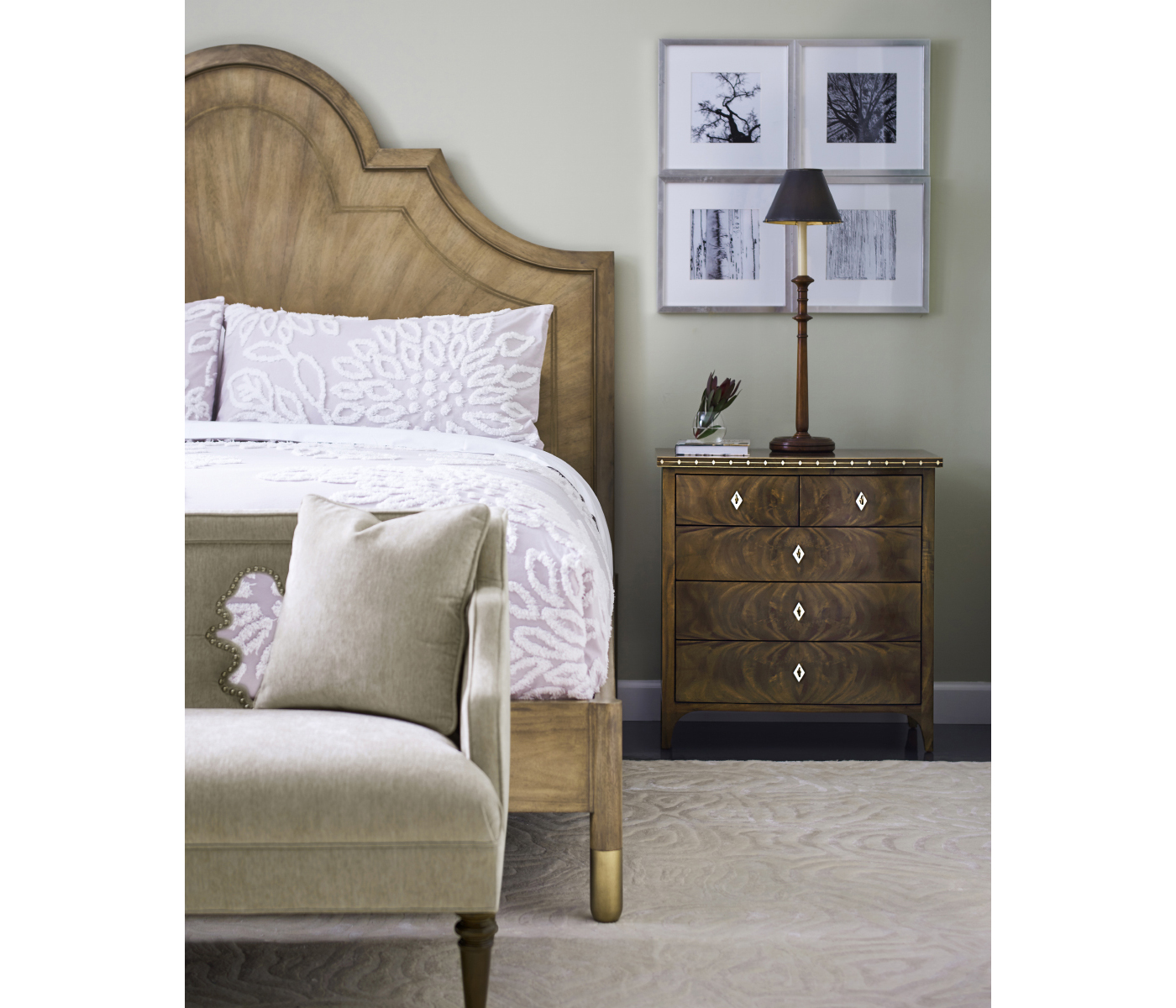 Buckingham Bleached Walnut UK Queen Bed