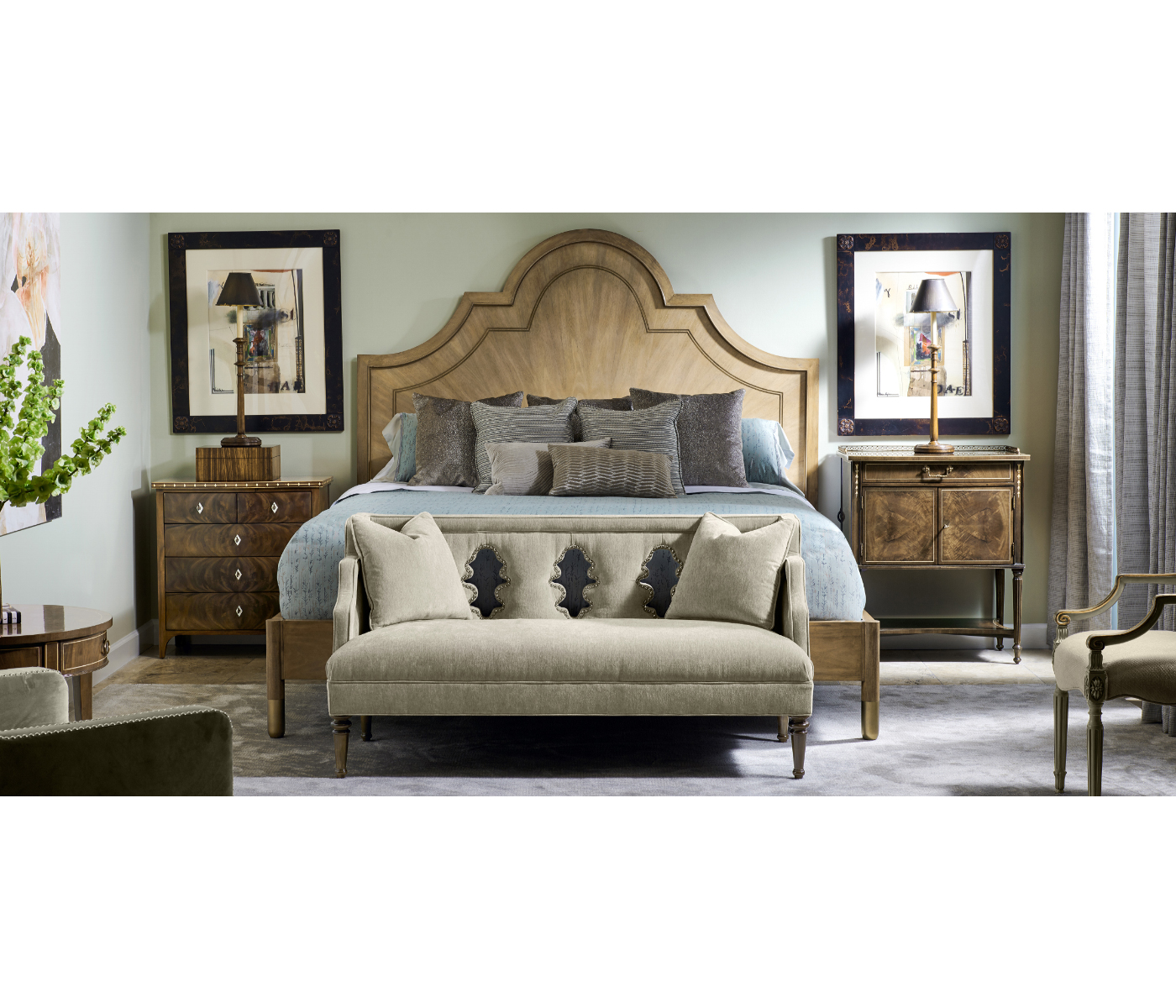 Buckingham Bleached Walnut UK Queen Bed