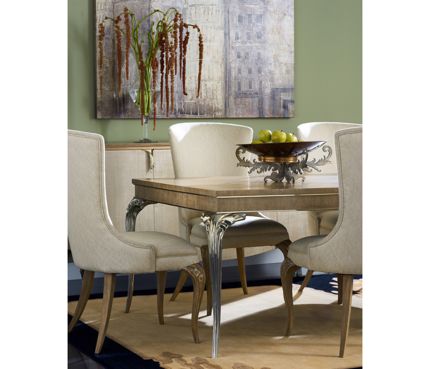 Rounded Rivoli Walnut Dining Side Chair