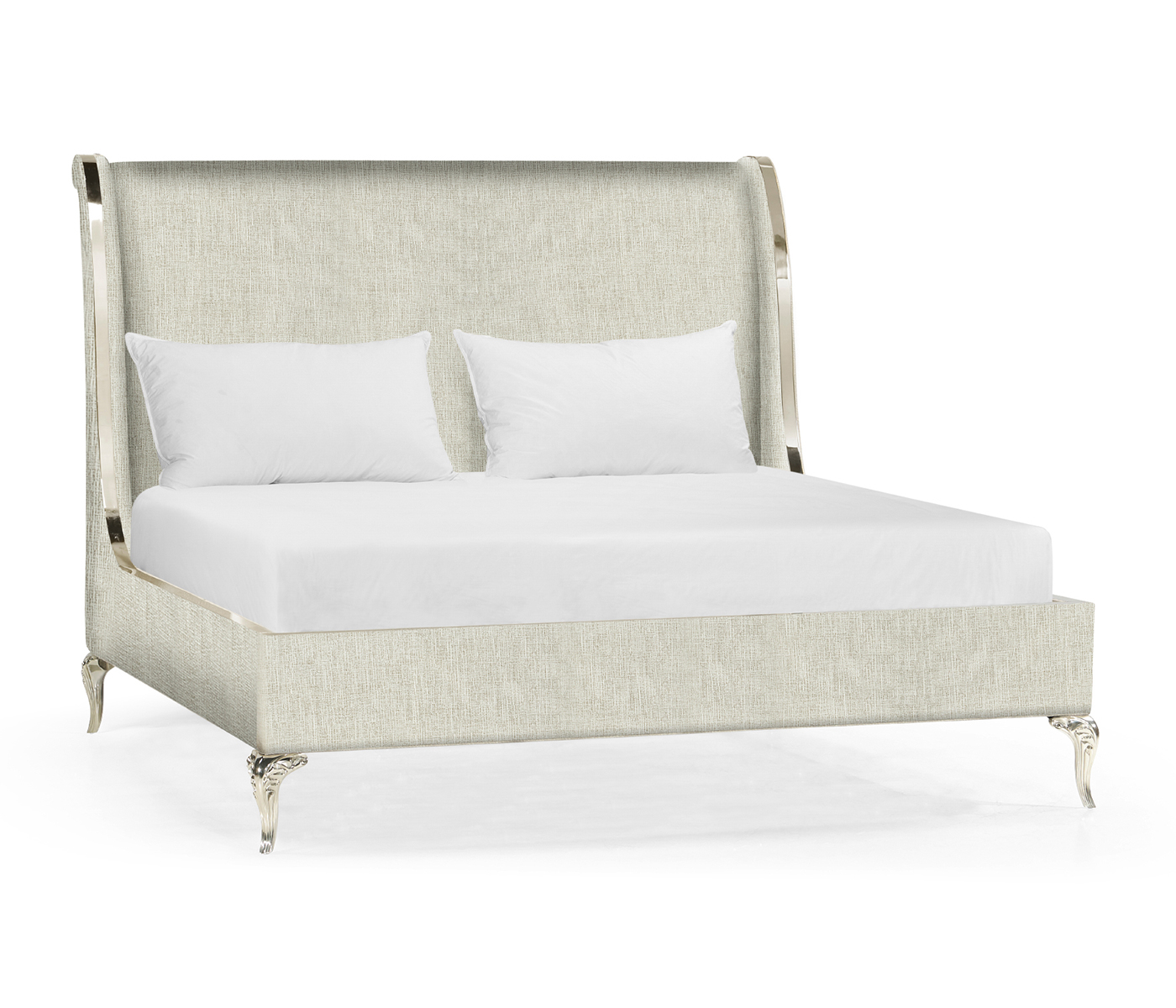 Rivoli White Stainless Steel US Queen Bed